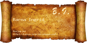 Barna Ingrid névjegykártya
